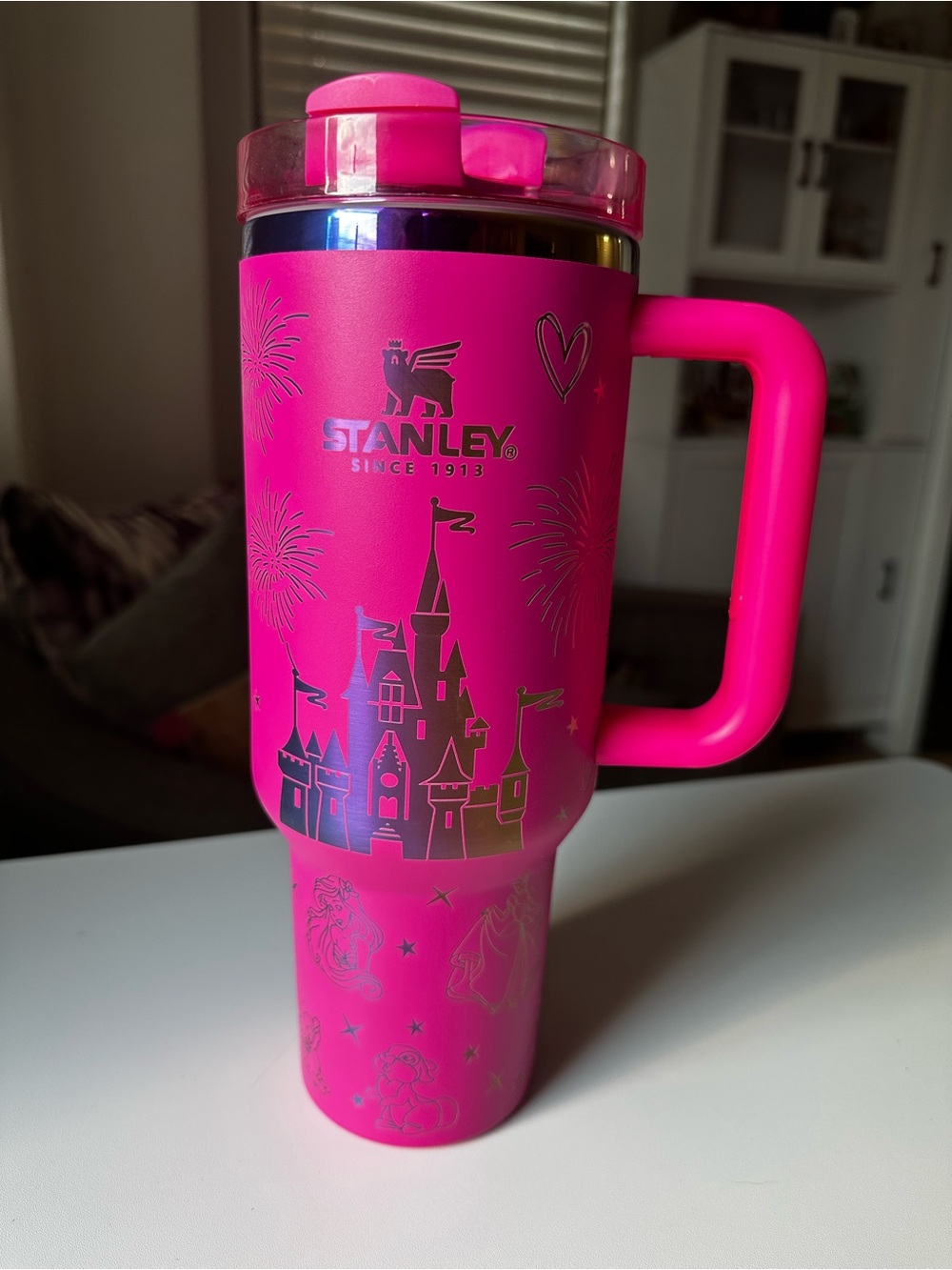 Stanley Bright Pink Insulated Travel Tumbler with Handle